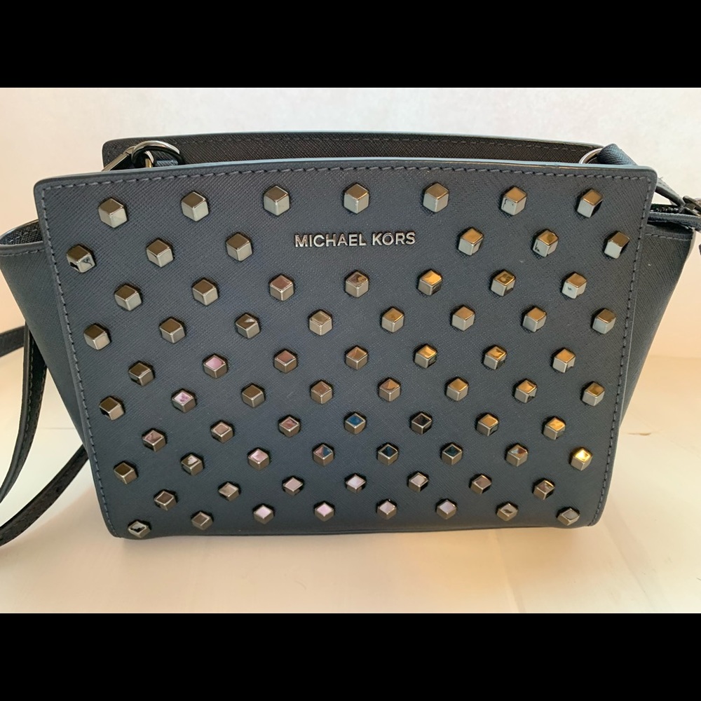 Micheal Kors navy studded handbag